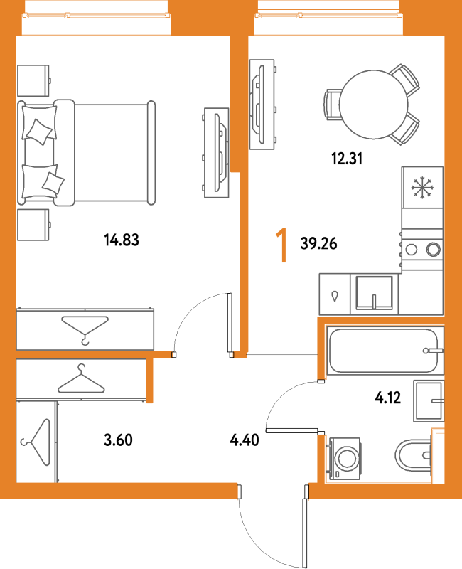 1 ккв 39,3 м²