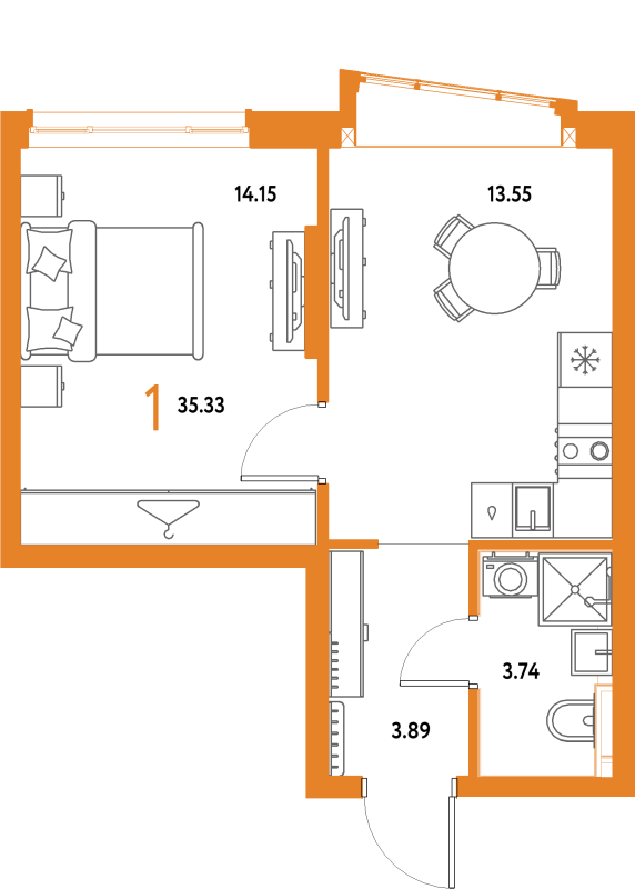 1 ккв 35,3 м²