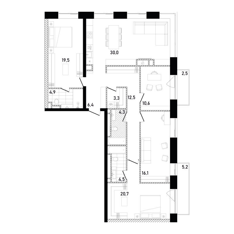 5 ккв (Евро) 140,5 м²