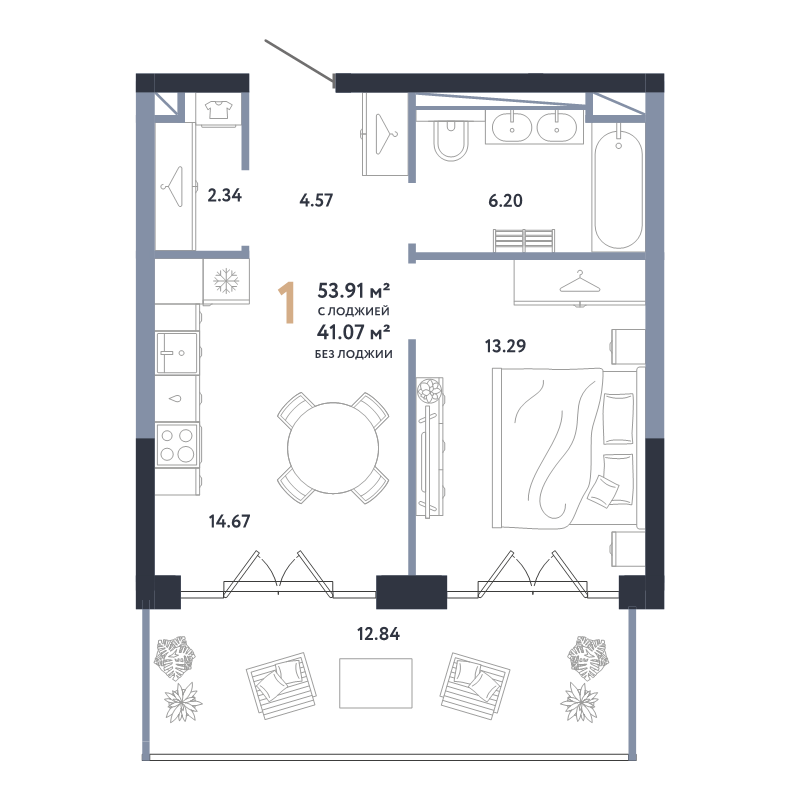 1 ккв 53,9 м²