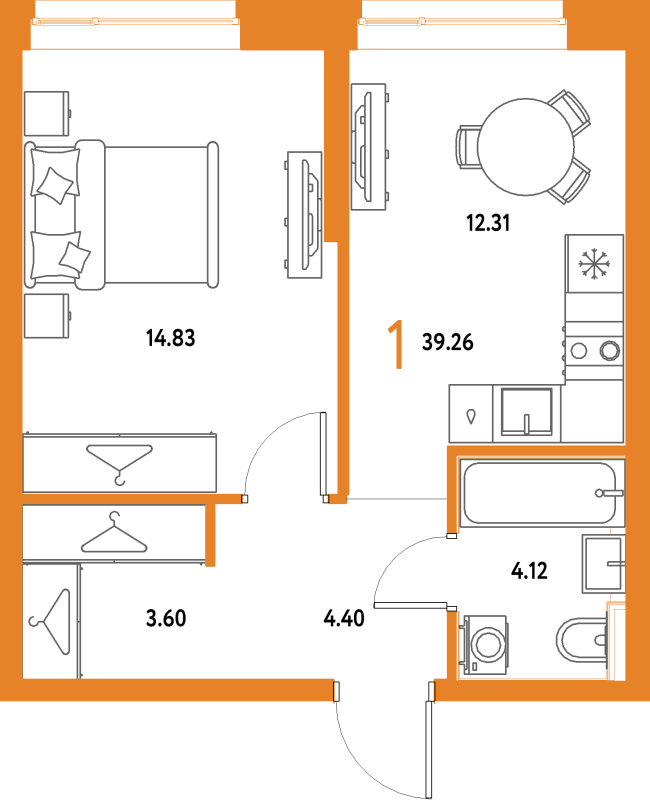 1 ккв 39,3 м²