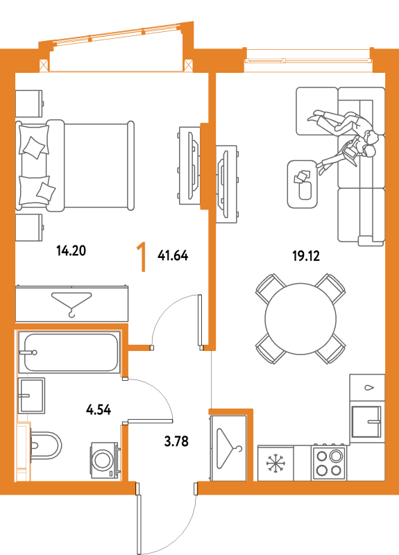 2 ккв (Евро) 41,6 м²