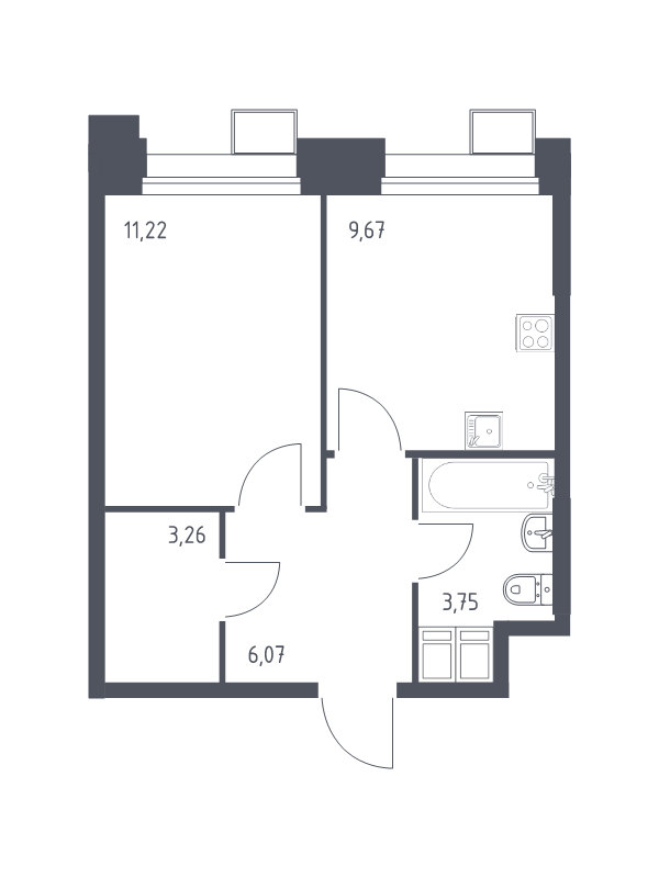 1 ккв 33,9 м²