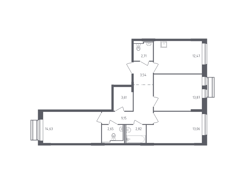 3 ккв 78,5 м²