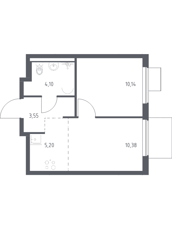 2 ккв (Евро) 33,4 м²
