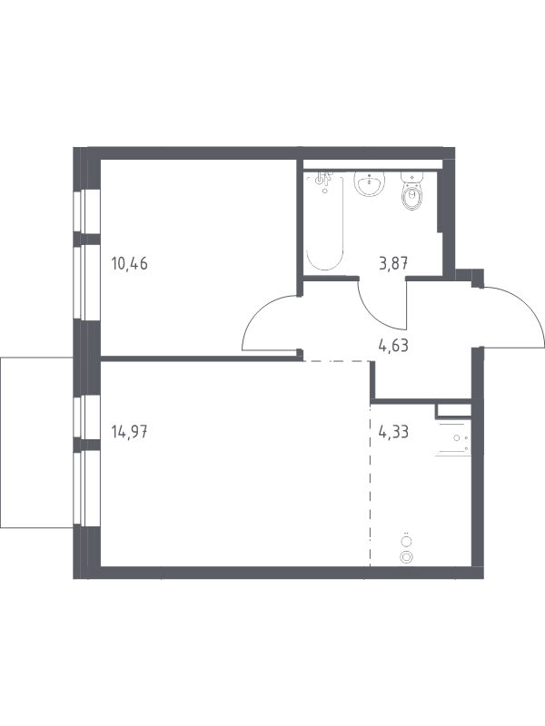 2 ккв (Евро) 38,3 м²