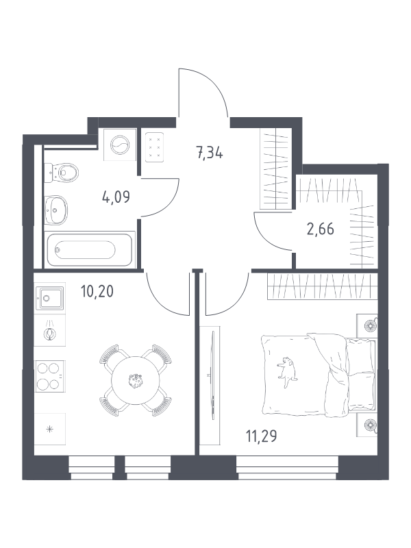 1 ккв 35,6 м²