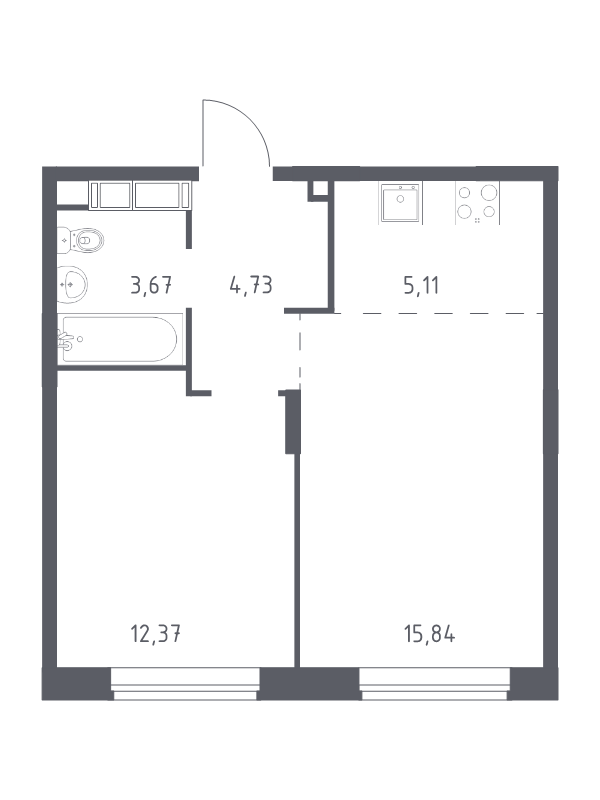 2 ккв (Евро) 42,1 м²
