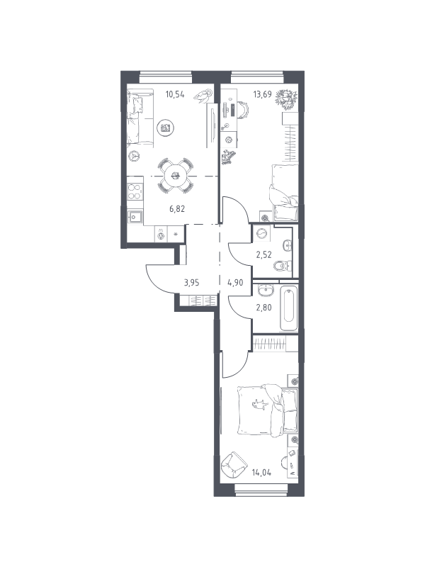 3 ккв (Евро) 59,3 м²