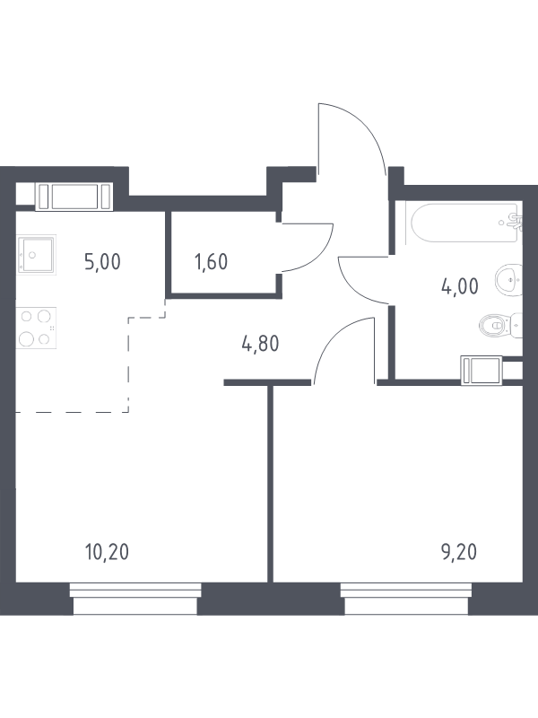 2 ккв (Евро) 34,8 м²