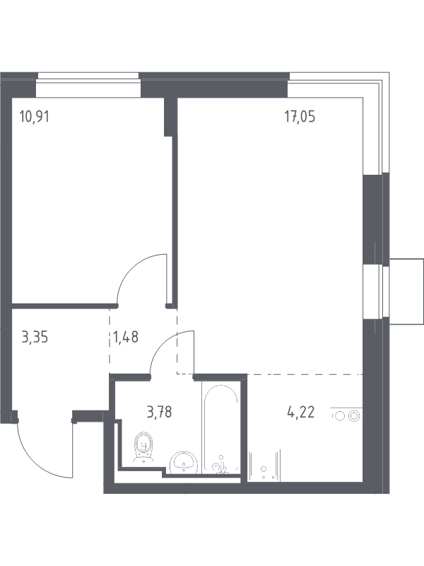 2 ккв (Евро) 40,8 м²
