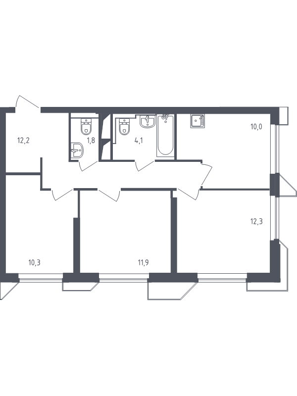3 ккв 62,5 м²