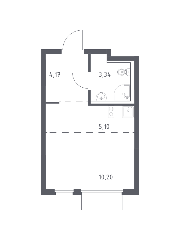 Студия 22,8 м²