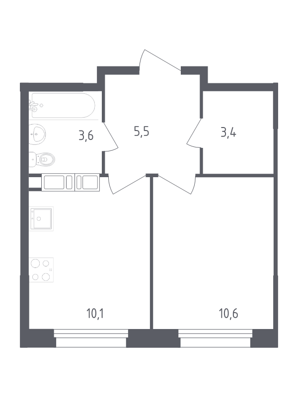 1 ккв 33,2 м²
