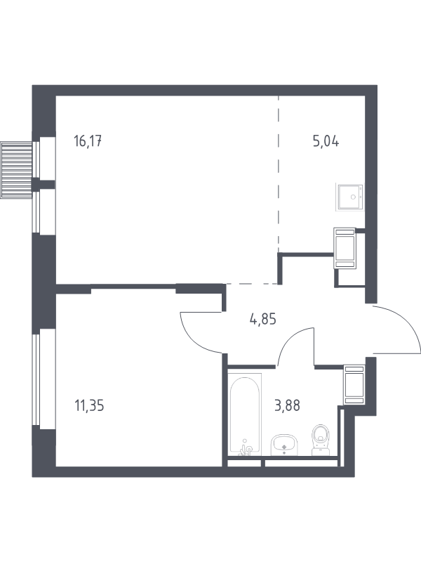 2 ккв (Евро) 41,3 м²