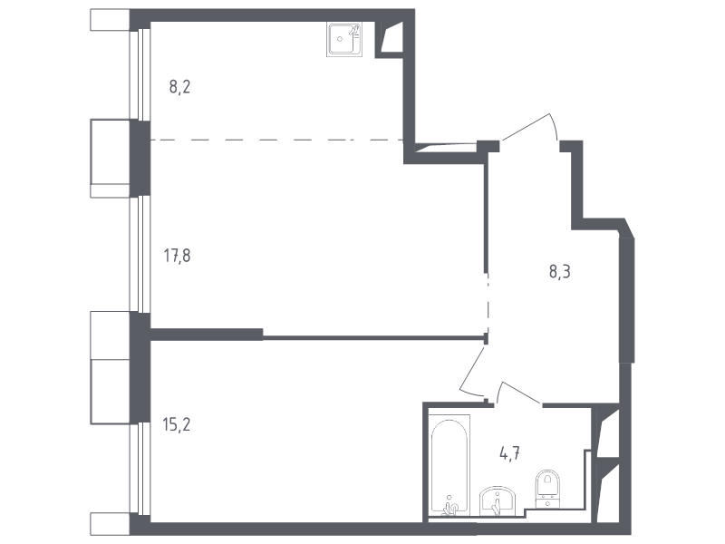 2 ккв (Евро) 54,3 м²