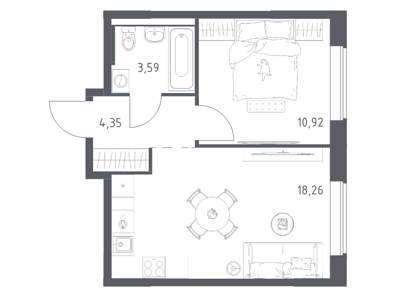2 ккв (Евро) 37,1 м²