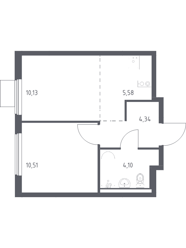 2 ккв (Евро) 34,7 м²