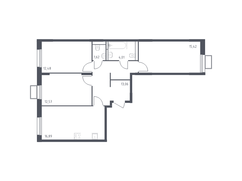 4 ккв (Евро) 76,2 м²