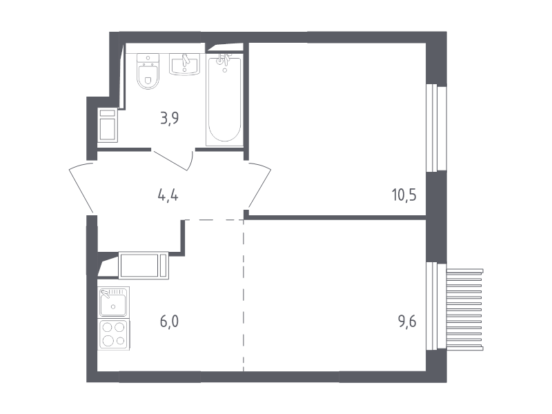 2 ккв (Евро) 33,8 м²