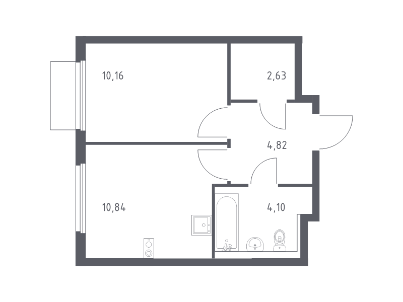 1 ккв 32,6 м²