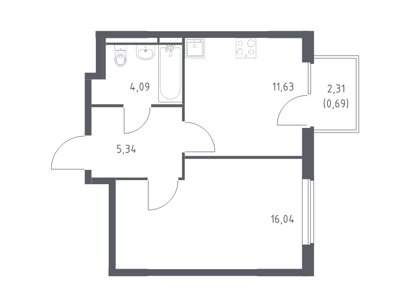 1 ккв 37,8 м²