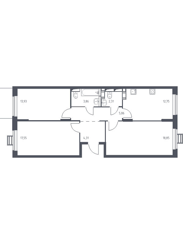 3 ккв 78,7 м²