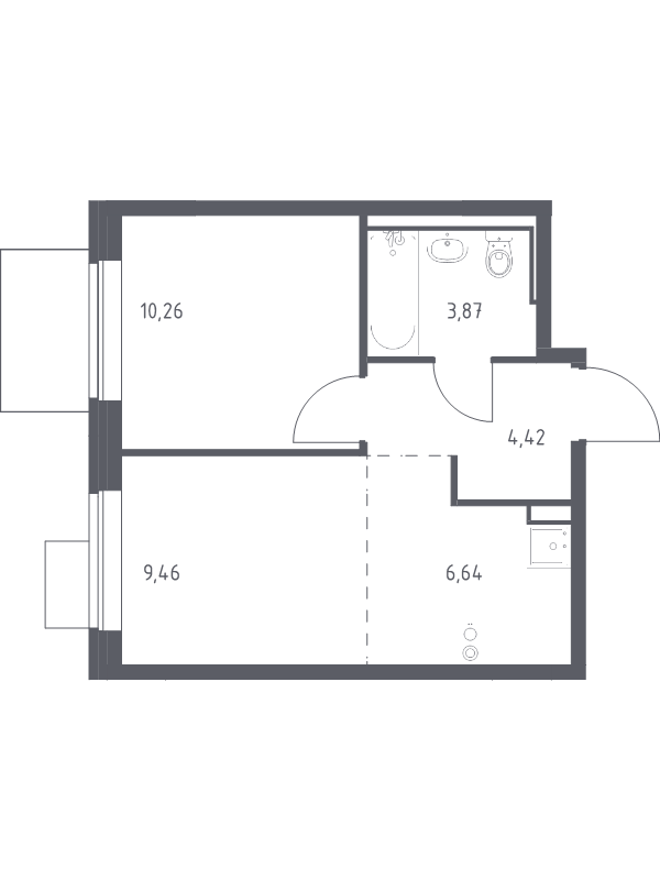 2 ккв (Евро) 34,7 м²
