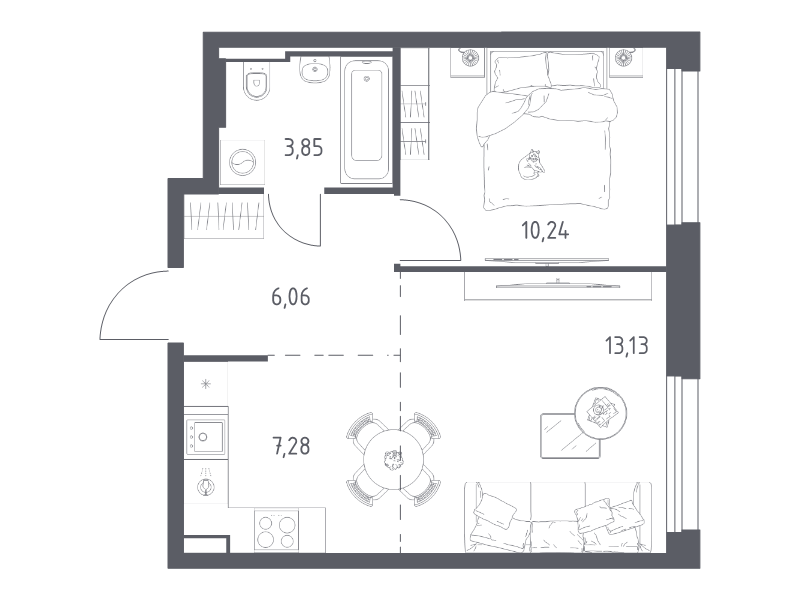 2 ккв (Евро) 40,6 м²