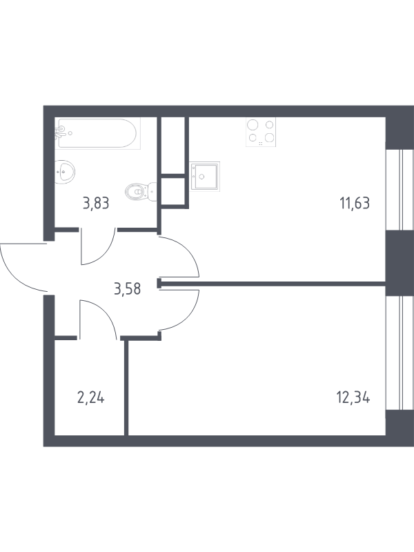 1 ккв 32,9 м²