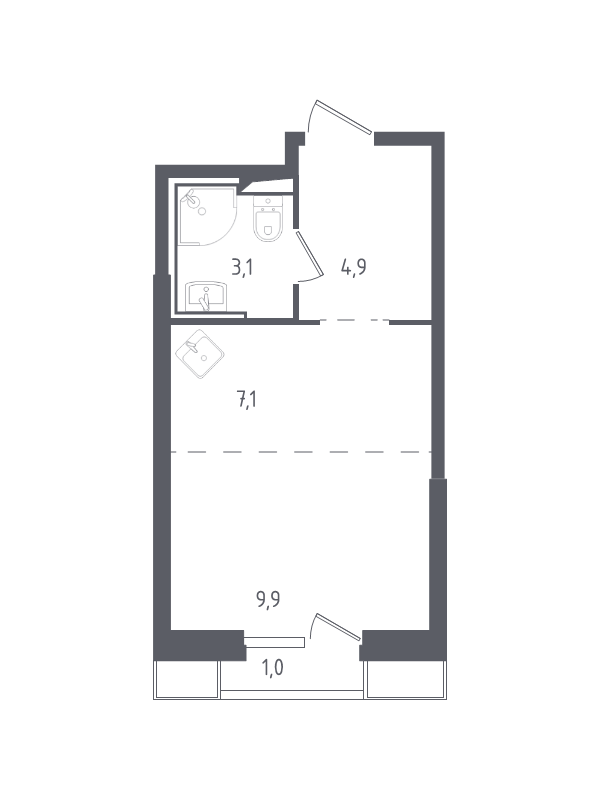 Студия 25,8 м²