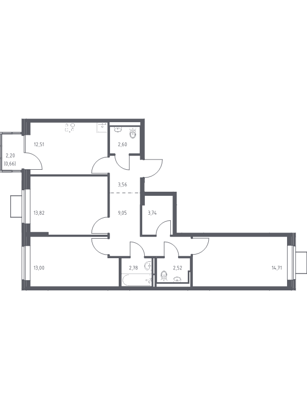 3 ккв 79 м²
