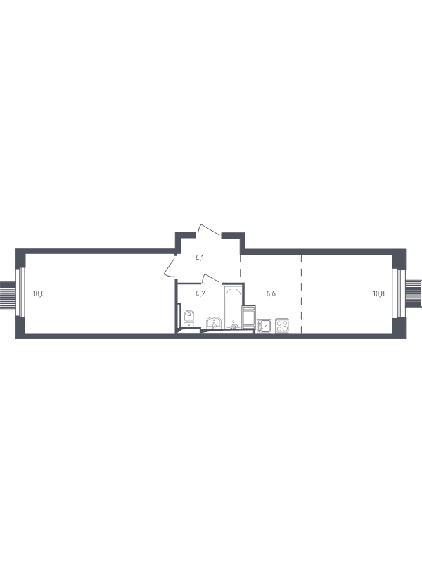2 ккв (Евро) 42,9 м²