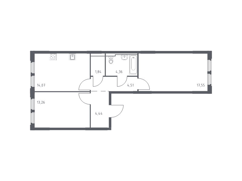 2 ккв 60 м²