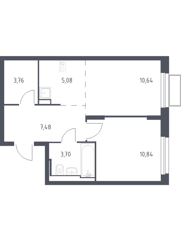 2 ккв (Евро) 41,5 м²
