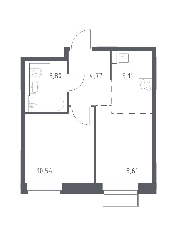 1 ккв 33 м²