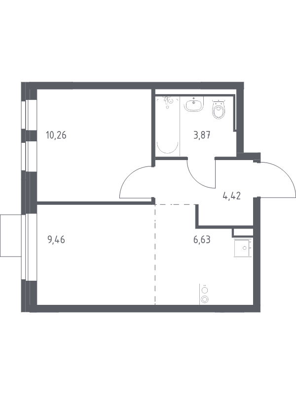 2 ккв (Евро) 34,6 м²