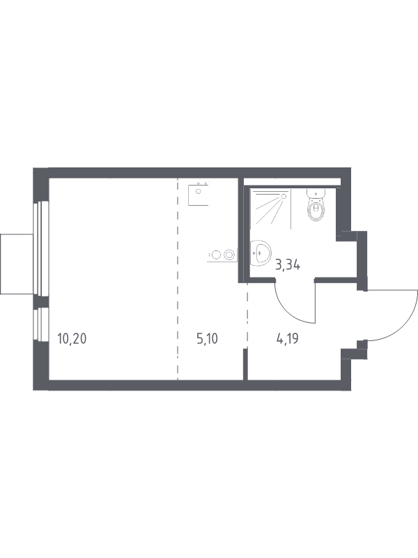 Студия 22,8 м²