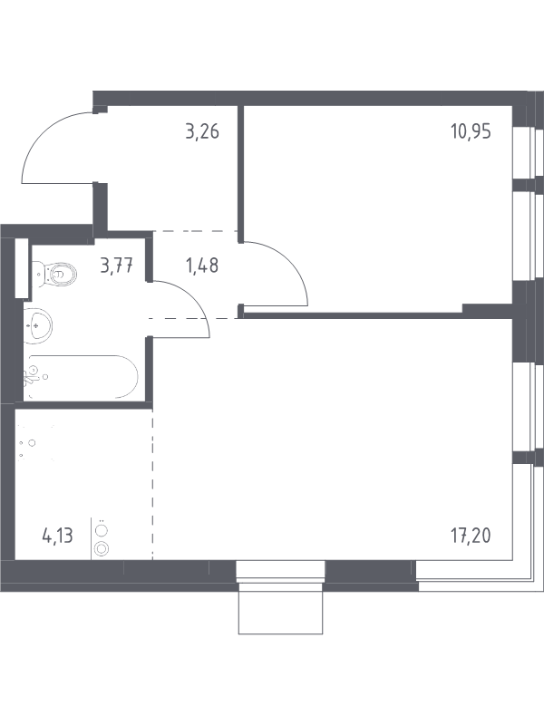 2 ккв (Евро) 40,8 м²