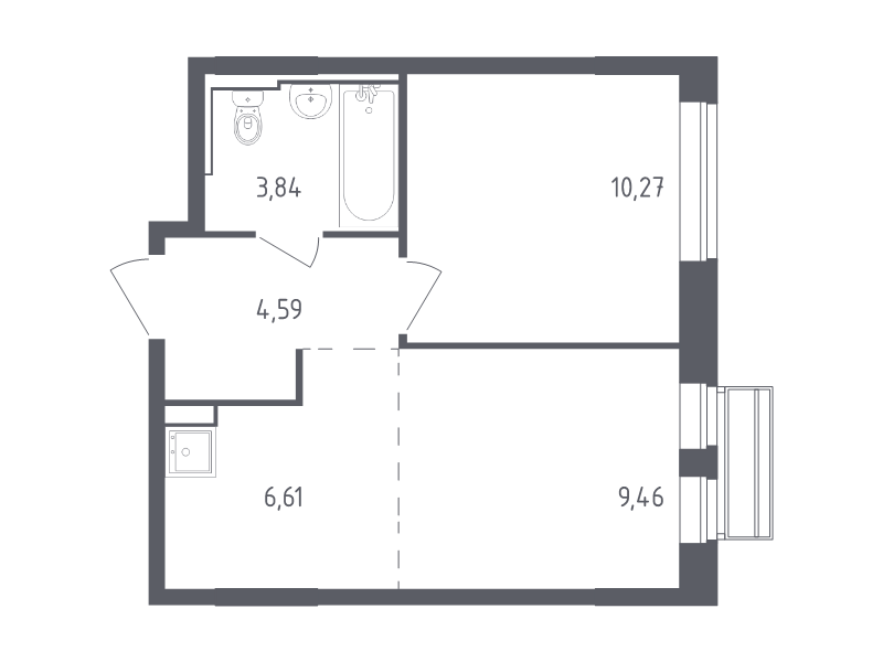 2 ккв (Евро) 34,8 м²