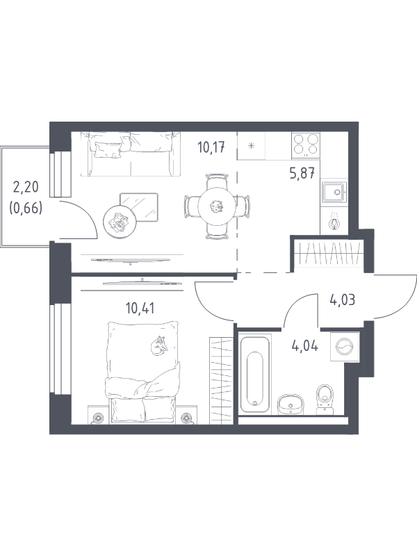 2 ккв (Евро) 35,2 м²