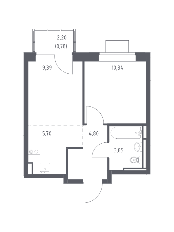 2 ккв (Евро) 34,9 м²