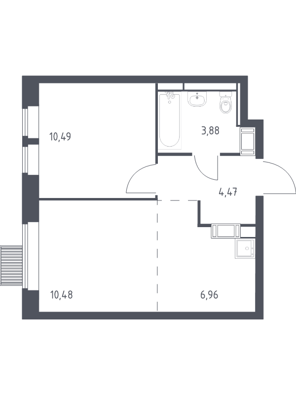 2 ккв (Евро) 36,3 м²