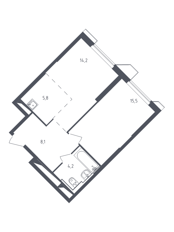 2 ккв (Евро) 48,3 м²
