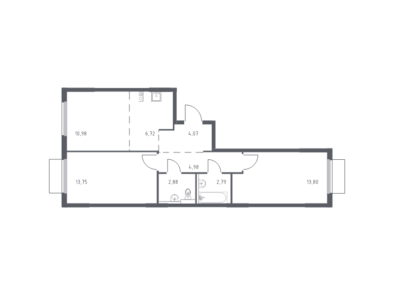3 ккв (Евро) 60 м²
