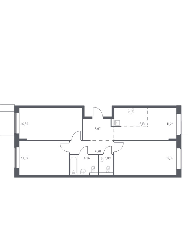 4 ккв (Евро) 80,2 м²