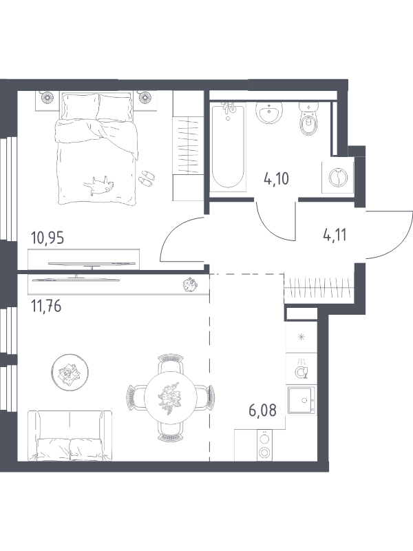 2 ккв (Евро) 37 м²