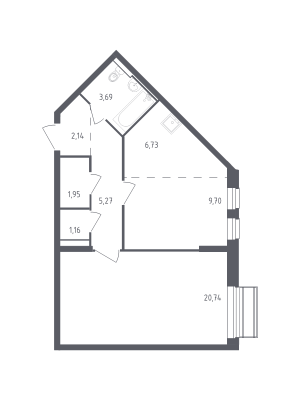2 ккв (Евро) 51,4 м²