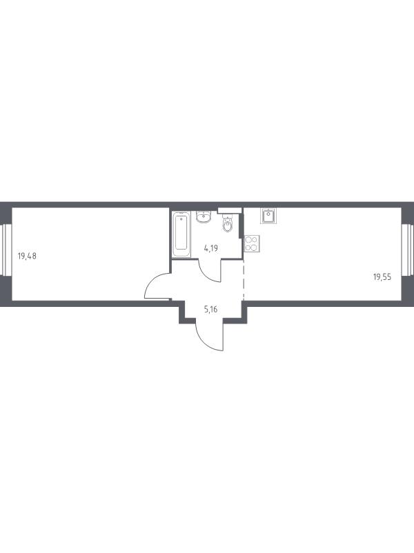 2 ккв (Евро) 48,3 м²