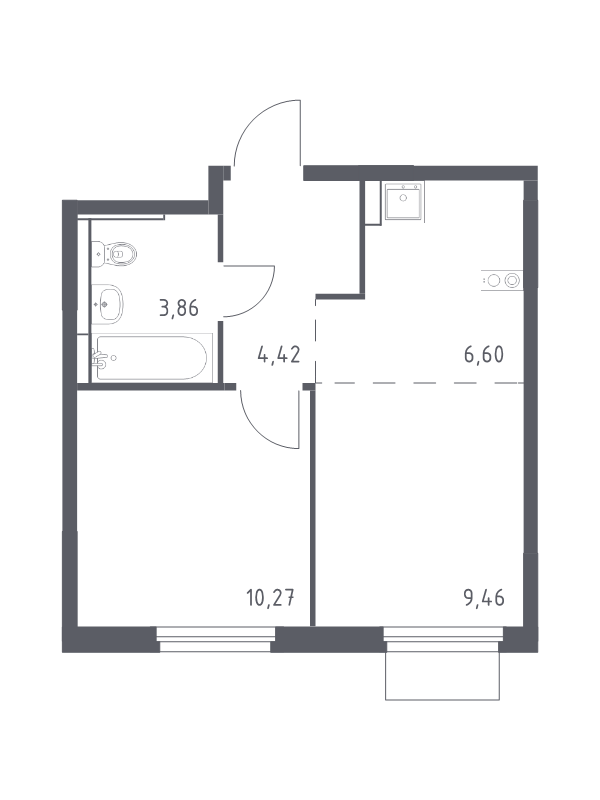 2 ккв (Евро) 34,6 м²